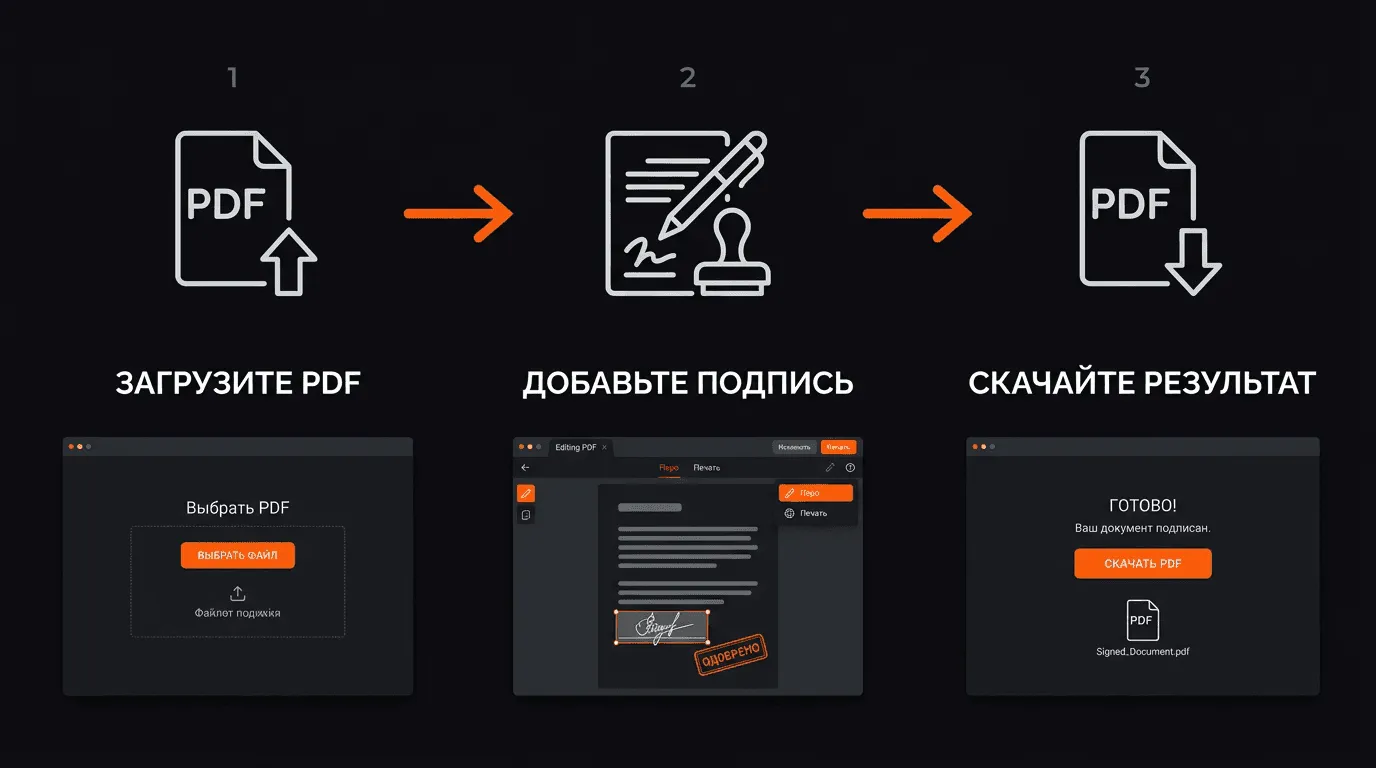 Три шага подписания PDF в SignDog